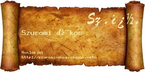 Szuromi Ákos névjegykártya